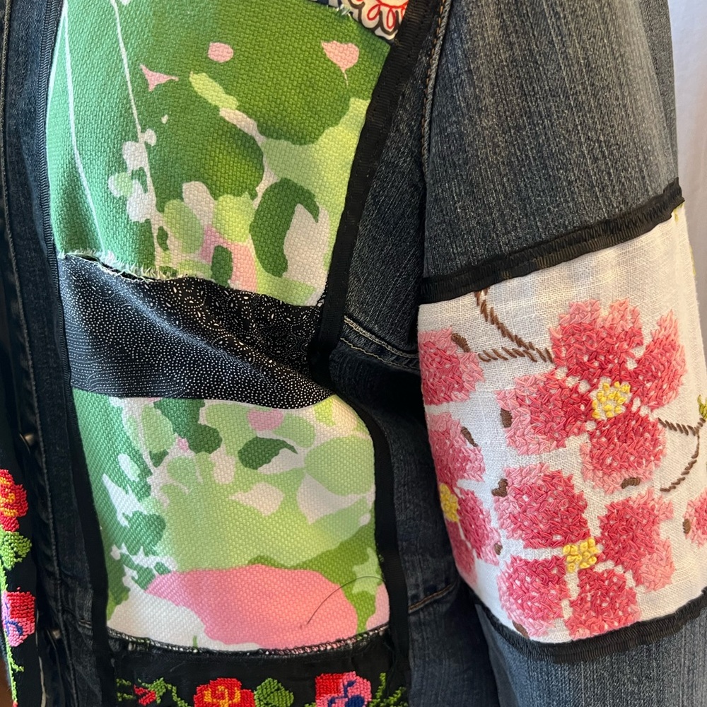 Colorful Patchwork Denim Jacket - Picture 10 of 12